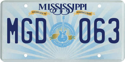 MS license plate MGD063