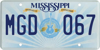 MS license plate MGD067