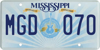 MS license plate MGD070