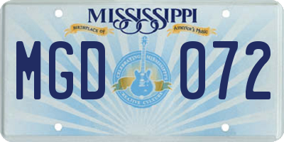 MS license plate MGD072