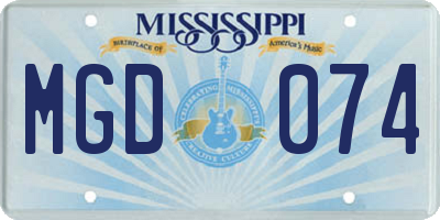 MS license plate MGD074