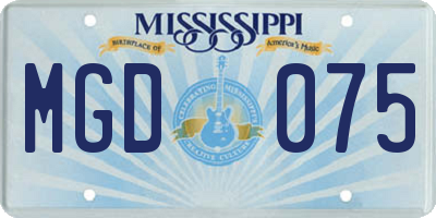 MS license plate MGD075