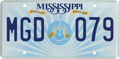 MS license plate MGD079