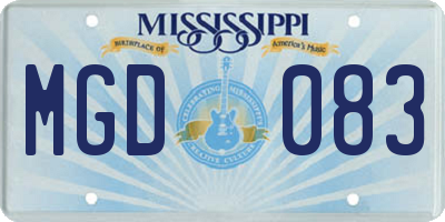 MS license plate MGD083