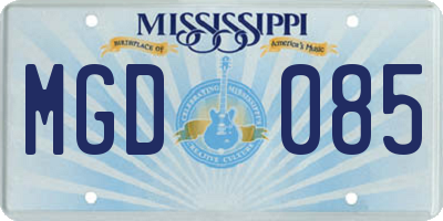 MS license plate MGD085