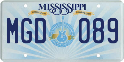MS license plate MGD089