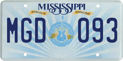 MS license plate MGD093
