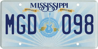 MS license plate MGD098