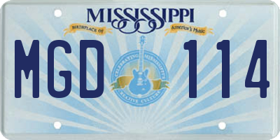 MS license plate MGD114