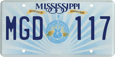 MS license plate MGD117