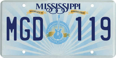 MS license plate MGD119