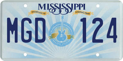 MS license plate MGD124