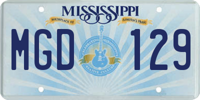 MS license plate MGD129