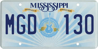 MS license plate MGD130