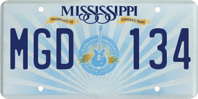 MS license plate MGD134