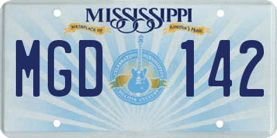 MS license plate MGD142