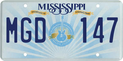 MS license plate MGD147