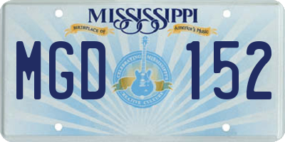 MS license plate MGD152