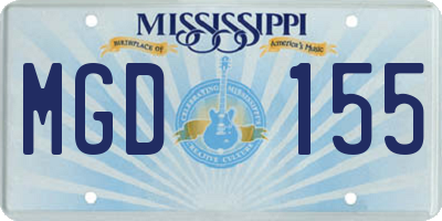 MS license plate MGD155