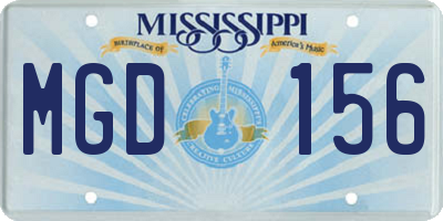 MS license plate MGD156