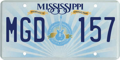 MS license plate MGD157