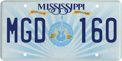 MS license plate MGD160