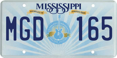 MS license plate MGD165