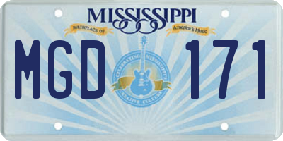 MS license plate MGD171