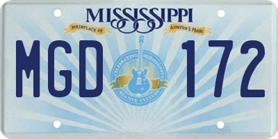 MS license plate MGD172