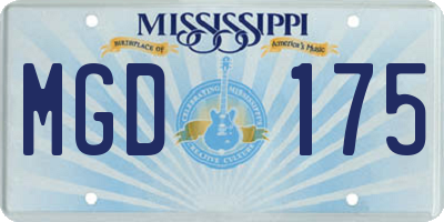 MS license plate MGD175