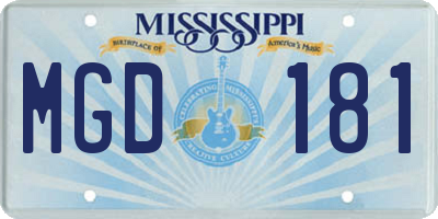 MS license plate MGD181