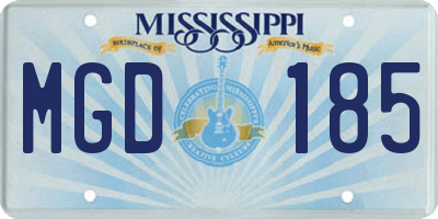MS license plate MGD185