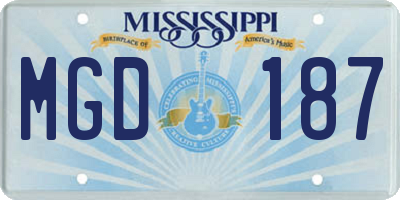 MS license plate MGD187
