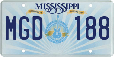 MS license plate MGD188