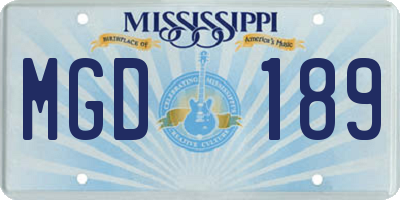 MS license plate MGD189