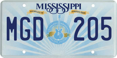 MS license plate MGD205