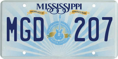 MS license plate MGD207