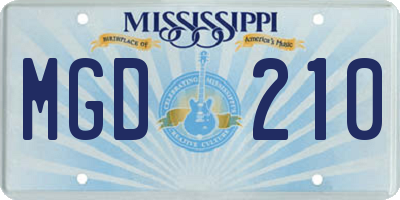 MS license plate MGD210