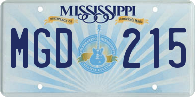 MS license plate MGD215