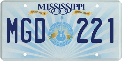MS license plate MGD221