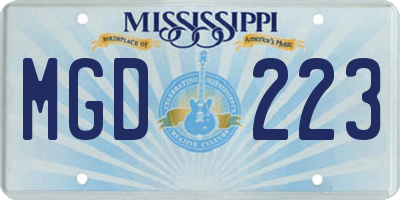 MS license plate MGD223