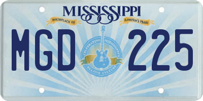 MS license plate MGD225