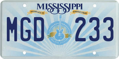 MS license plate MGD233