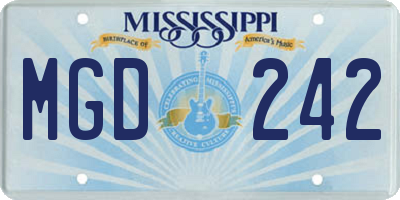 MS license plate MGD242