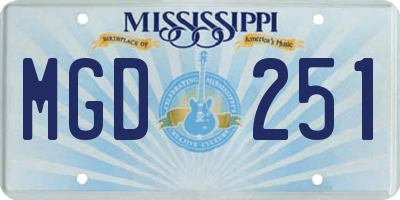 MS license plate MGD251