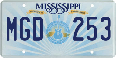 MS license plate MGD253