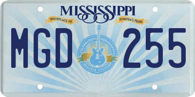 MS license plate MGD255
