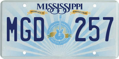 MS license plate MGD257