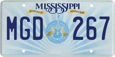 MS license plate MGD267