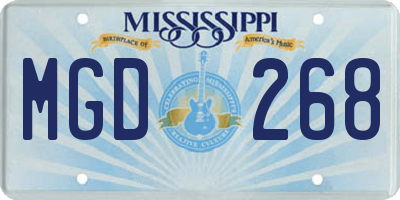 MS license plate MGD268